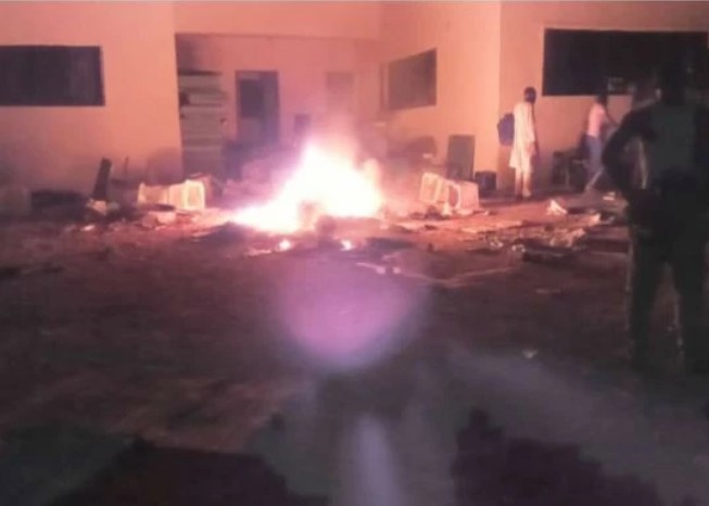 Electoral Materials Burnt As Thugs Attack INEC Office In Osun (Photos)